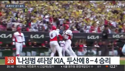 나성범 이틀 연속 홈런포…KIA, 두산 10연승 저지