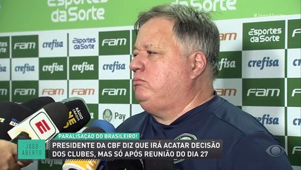 Paralisação do Brasileirão: CBF promete acatar decisão dos clubes, mas só após reunião do dia 27