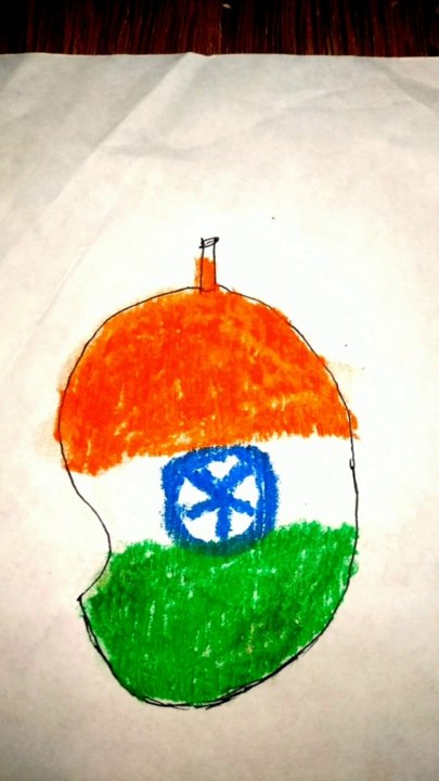 Mango drawing with Indian flag