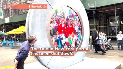 OnlyFans model flashes Dublin-New York portal leading to temporary shutdown