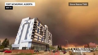 Smoke from raging wildfire fills Alberta sky