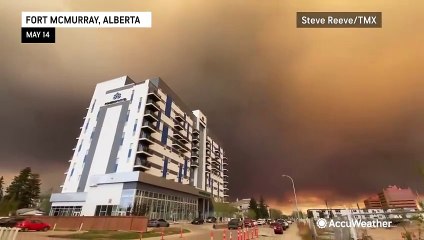 Smoke from raging wildfire fills Alberta sky