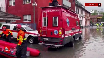 İtalya'nın Milano kentinde aşırı yağışlar nedeniyle su baskınları yaşandı