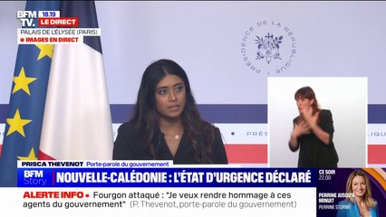 Prisca Thevenot (porte-parole du gouvernement) sur la Nouvelle-Calédonie: "La priorité est de retrouver l'ordre, le calme et la sérénité"