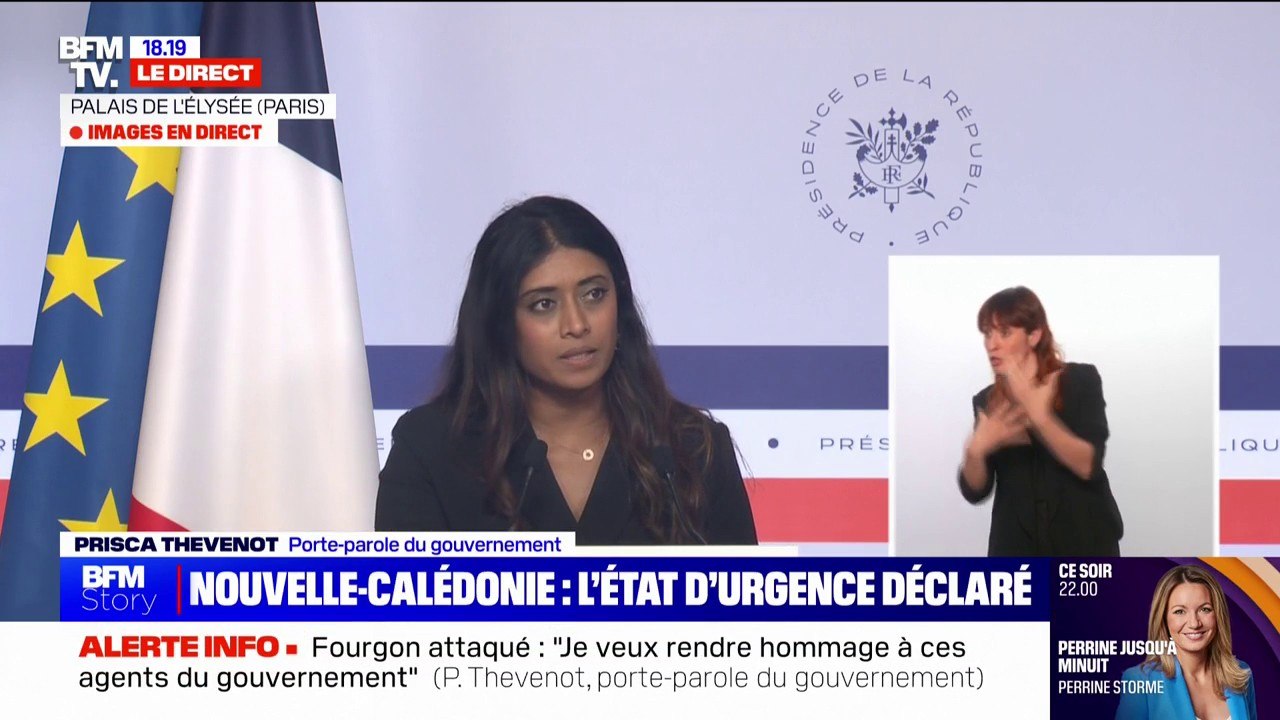 Prisca Thevenot (porte-parole du gouvernement) sur la Nouvelle-Calédonie: "La priorité est de retrouver l'ordre, le calme et la sérénité"