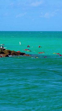 Part 2 New recruits at Miami Dade Fire Rescue Ocean Division practicing inside of the notorious Haulover Inlet and beach in Miami Florida