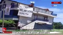 Kocaeli'de binaya asılan dev pankart, görenleri şaşırttı