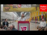Arkansas Gov. Sarah Huckabee Sanders Speaks At Opening Of New Tractor Supply Facility