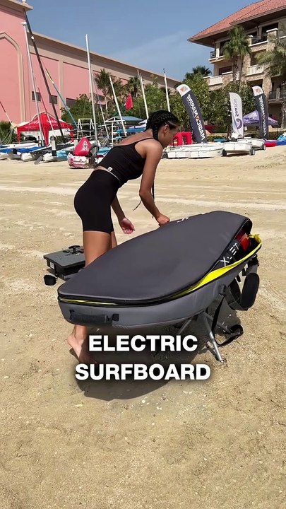 A surfboard with a remote…