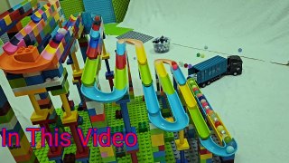 Marble Run Race ASMR Sound with Building Block with Coaster
