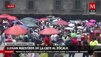 Maestros de la CNTE llegan al Zócalo; instalan campamento