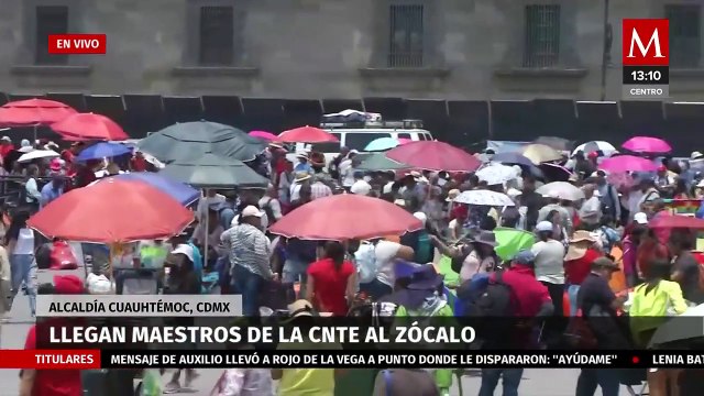 Maestros de la CNTE llegan al Zócalo; instalan campamento