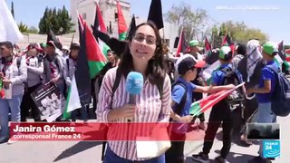 Palestinos conmemoran en Ramallah los 76 años de la Nakba, con el temor a otra 