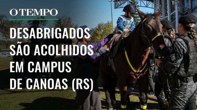 Abrigo em campus universitário, em Canoas (RS), promove ações para crianças e familiares