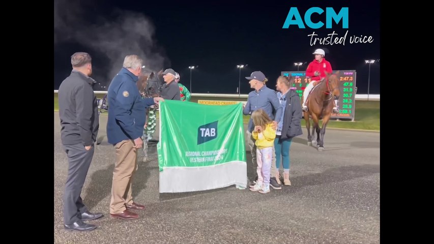 WATCH: Bathurst trainer harness racing trainer Peter Bullock takes out the 2024 $100,000 Tab Regional Championship Western Final with Hunter Shannon.