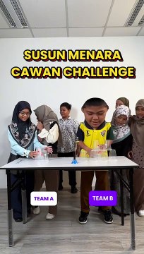 Susun Menara Cawan Challenge..  Agak-agak team mana yang menang…  #bintangkecil #gameplay #challenge #gameschallenge