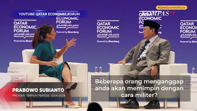 Prabowo Blak-blakan soal Gaya Kepemimpinan dan Demokrasi di Qatar Economic Forum