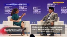 Prabowo Blak-blakan soal Gaya Kepemimpinan dan Demokrasi di Qatar Economic Forum