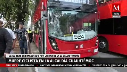 Muere motociclistas tras ser impactado por unidad de Metrobús de la L7