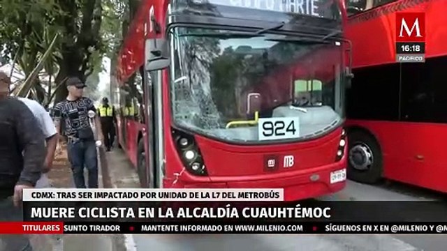 Muere motociclistas tras ser impactado por unidad de Metrobús de la L7