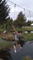 Man Attempting Obstacle Course Hilariously Falls in Water