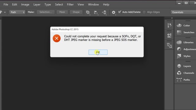 How to Fix Image Opening Error Could not complete your request because... JPEG SOS marker in Photoshop