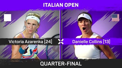 下载视频: Collins beats Azarenka to reach Italian Open semis