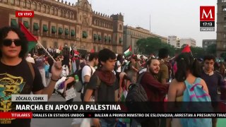 Realizan protesta pro Palestina en la Ciudad de México