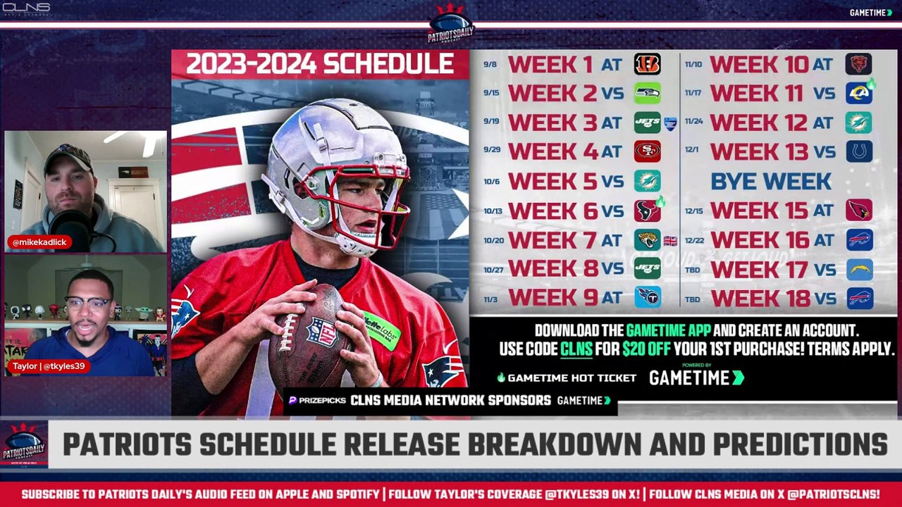LIVE Patriots Daily Pats Schedule Release Breakdown and Predictions