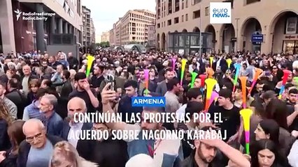 Masivas protestas para pedir la dimisión de Pashinián por el conflicto de Nagorno Karabaj