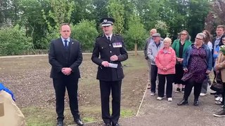 West Yorkshire Police chief constable John Robins speaking at Newton Hill memorial