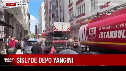 Şişli'de 7 katlı binada yangın