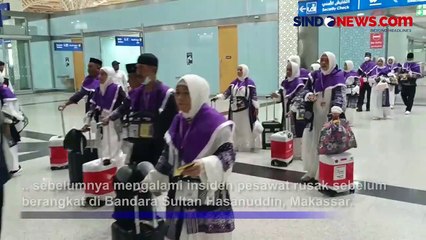 Tiba di Madinah, Ratusan Jemaah UPG 5 Makassar Sujud Syukur Usai Alami Insiden Pesawat Rusak