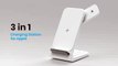 Wireless Charging Station, YiJYi 3 in 1 Watch Charger Stand with Digital Clock Suitable