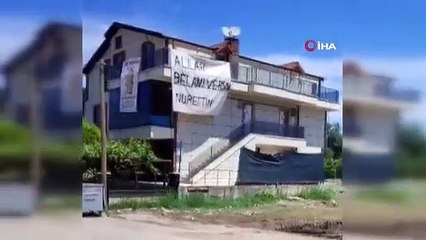 Binaya ilginç pankart asılmıştı: Herkes Nurettin’i merak etti
