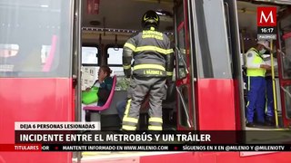 Metrobús chocan con camión de carga en Venustiano Carranza; hay varios lesionados