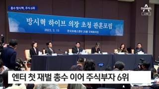 대기업 총수 방시혁, 주식재산 6위…최태원·구광모 제쳐