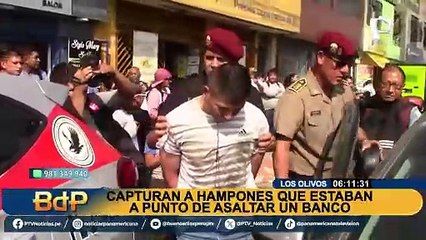 Tải video: Capturan a hampones que iban a asaltar banco: sujetos eran conocidos raqueteros en Los Olivos