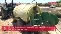 Traktör ile ilaç tankının arasında kıyafetleri dolandı! 15 yaşındaki kızın feci ölümü