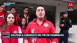 Golpean al candidato Rafael Montiel del PRI en la Alcaldía de Cuajimalpa