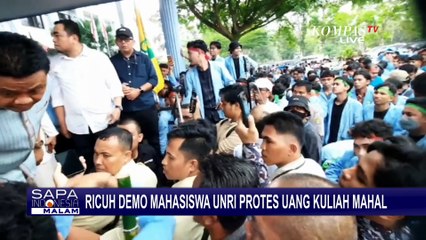 Kericuhan Warnai Unjuk Rasa Mahasiswa Unri yang Tolak Biaya UKT Mahal