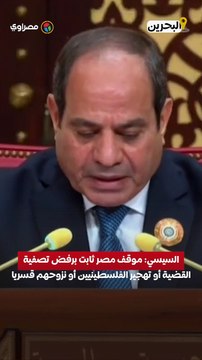 السيسي: موقف مصر ثابت برفض تصفية القضية أو تهجير الفلسطينيين أو نزوحهم قسريا