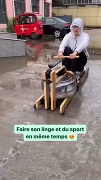 Faire son linge et du sport en même temps Vous en pensez quoi ? Abonne-toi pour suivre d’autres solutions positives !