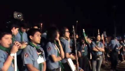 Jambo 96 Barras scouts y el Himno Nacional