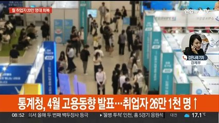 4월 취업자 20만명대 회복…40대·청년층은 줄어