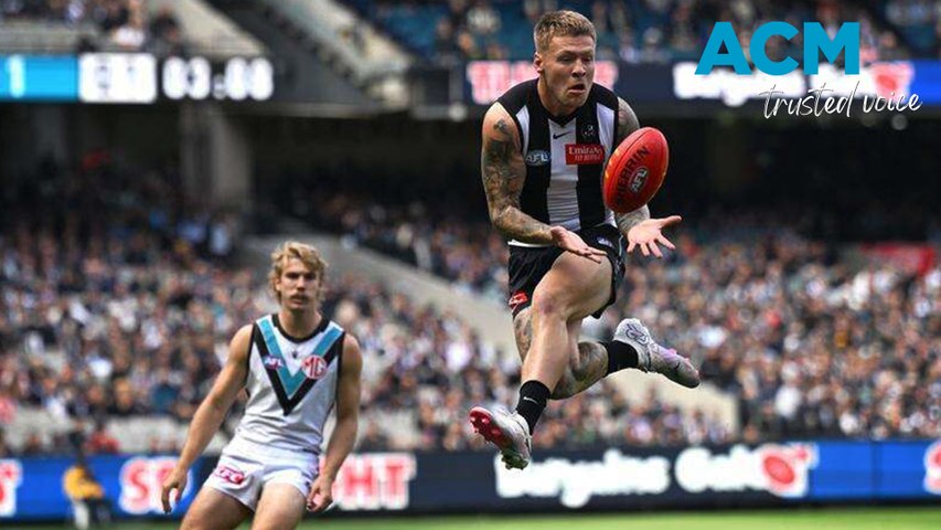 Jordan De Goey will return for Collingwood's clash with Adelaide on Saturday May 18, 2024. But on-baller Tom Mitchell has been ruled out for a third straight week with plantar fasciitis. Video via AAP.