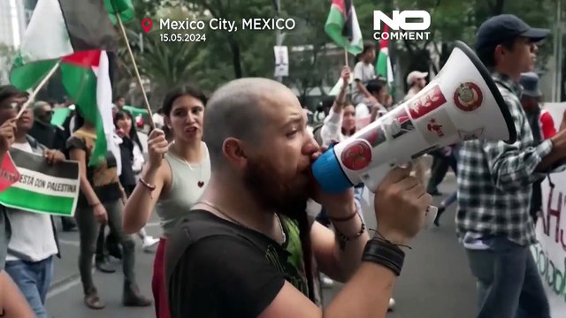 راهپیمایی هزاران نفر از شهروندان مکزیکوسیتی در همبستگی با فلسطینیان