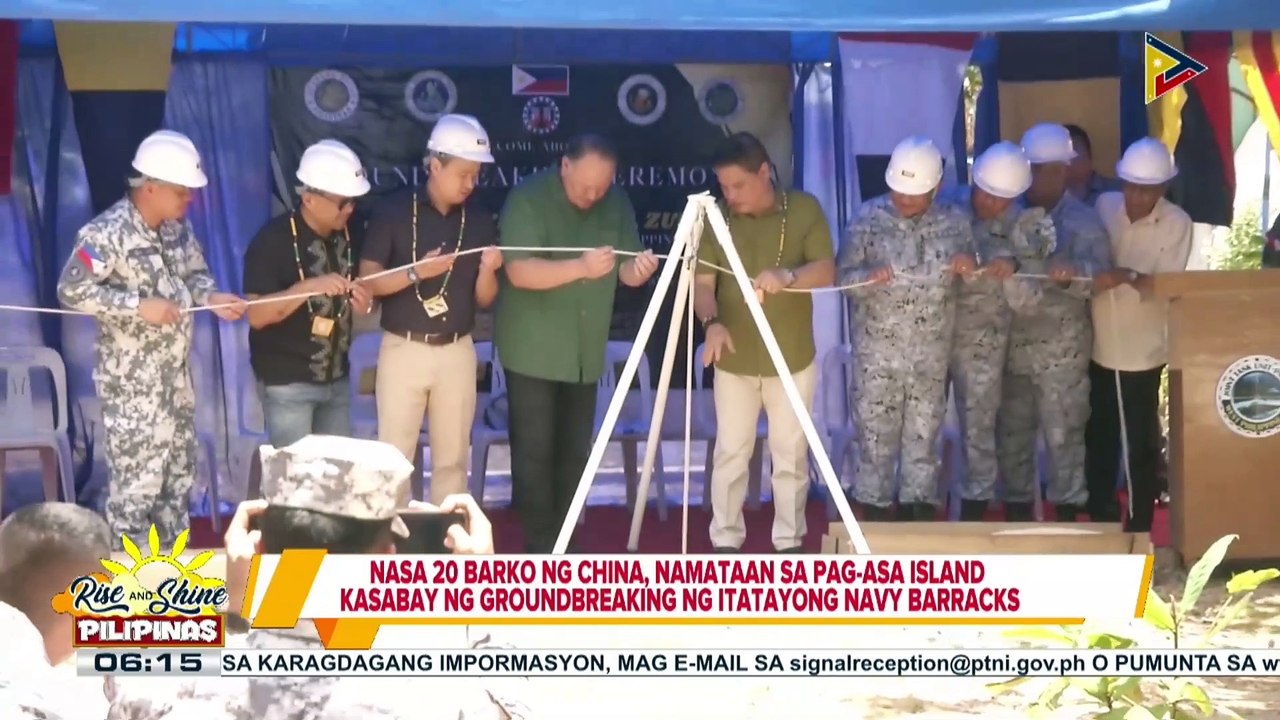 Nasa 20 barko ng China, namataan sa Pag-asa Island kasabay ng groundbreaking ng itatayong Navy barracks