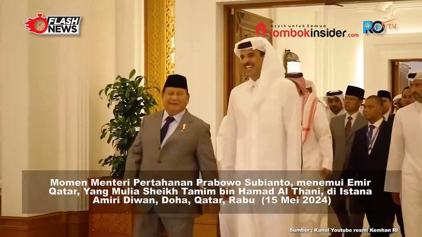 MENHAN PRABOWO, MENEMUI EMIR QATAR, YANG MULIA SHEIKH TAMIM BIN HAMAD AL THANI.