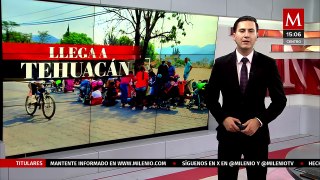 Caravana migrante llega a Tehuacán, Puebla